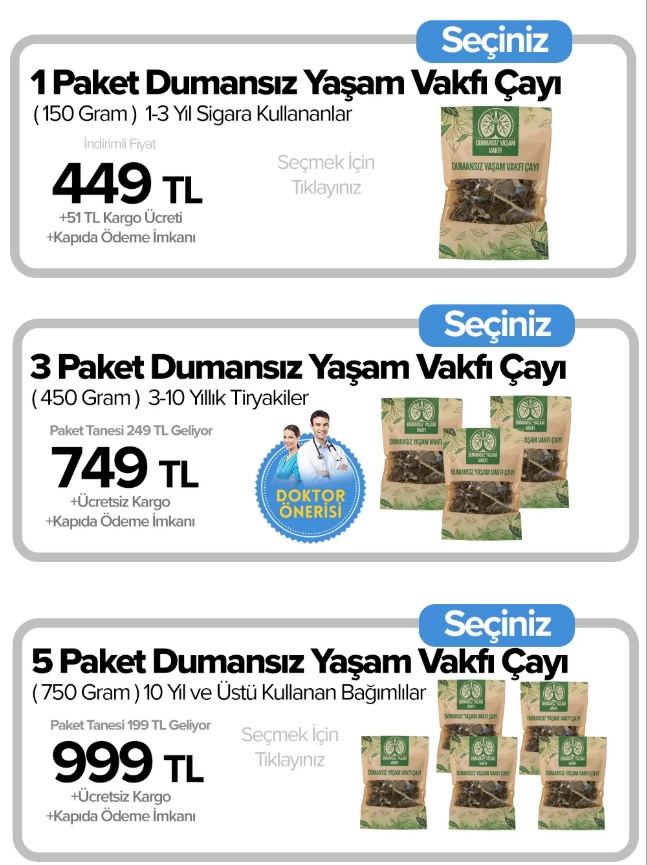 Dumansız Yaşam Vakfı Çayı Satış Sitesi